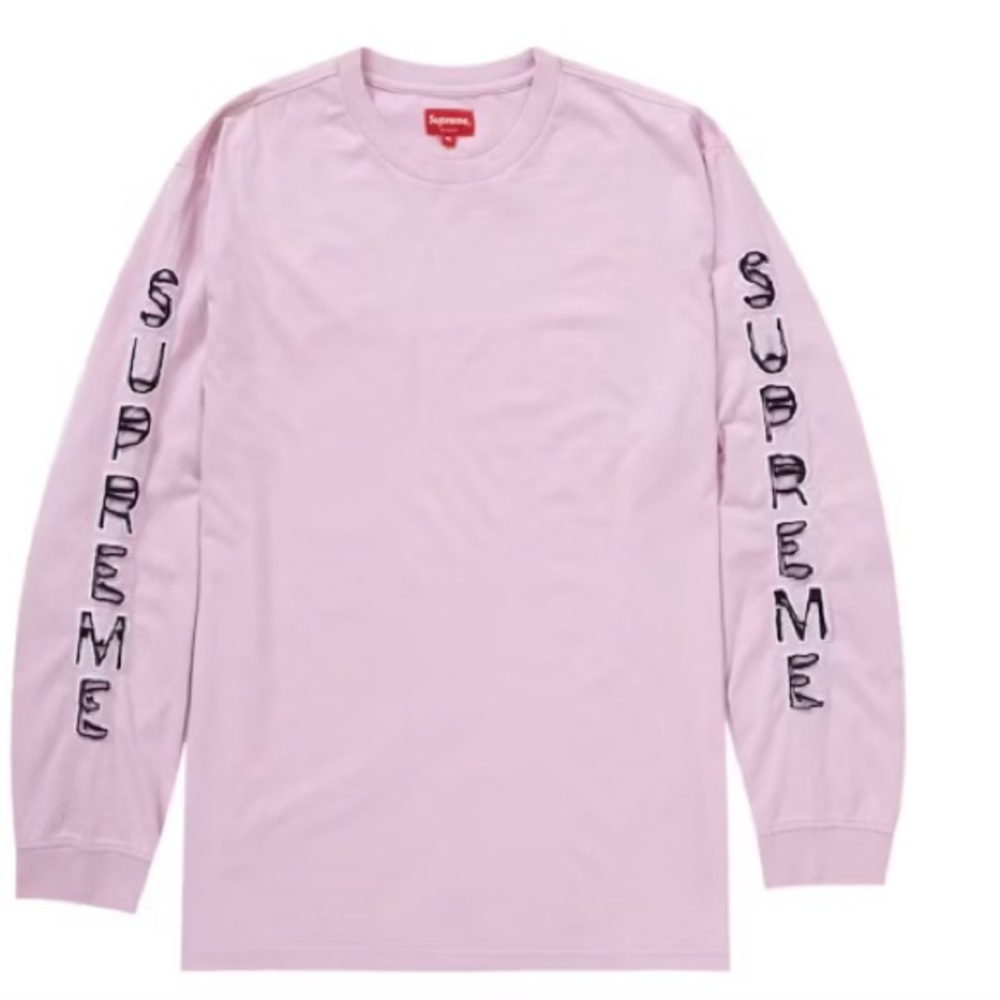 SUPREME L/S PALE PINK BNWT IN BAG. AUTHENTIC!